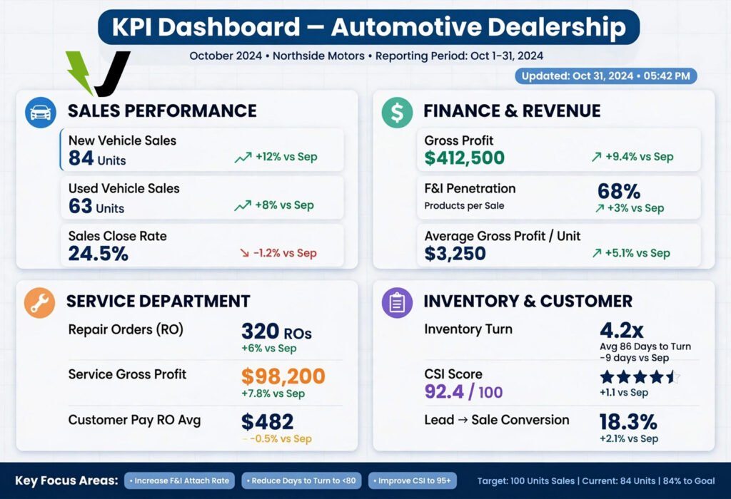 kpi for automotive dealership