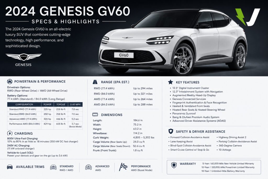 2024 genesis gv60 specs